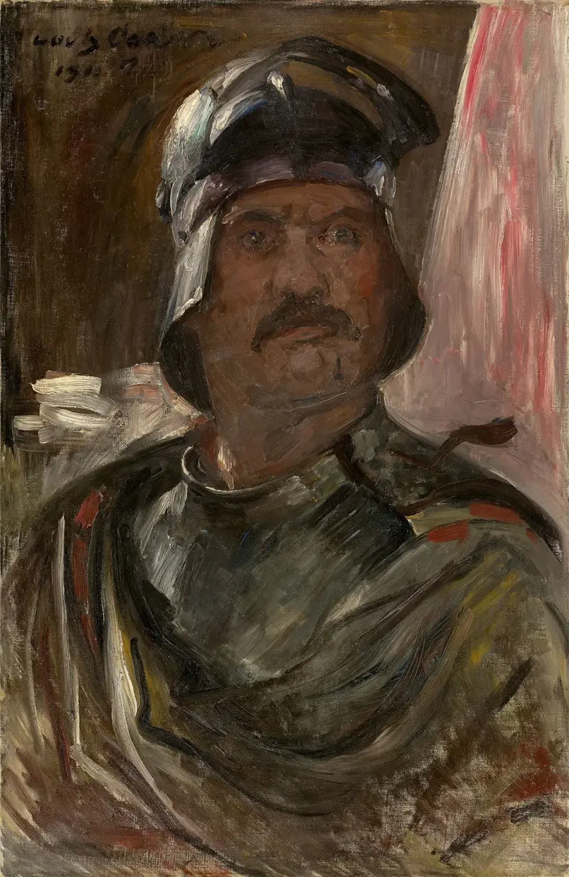 Självporträtt i harnesk av Lovis Corinth