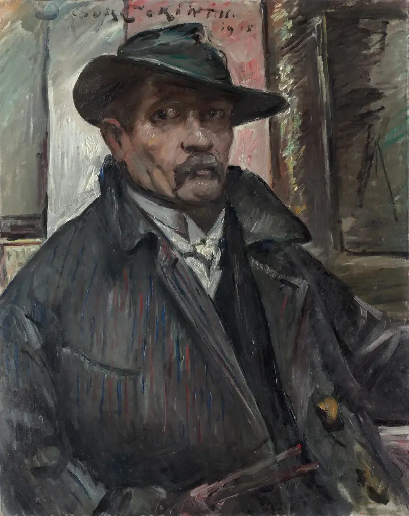 Selbstbildnis mit Hut und Mantel von Lovis Corinth
