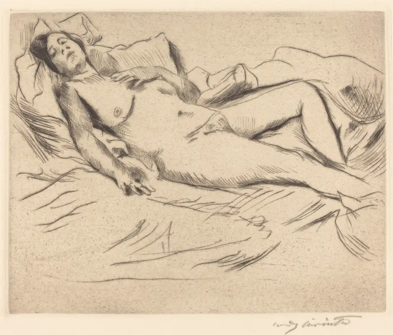 Sovande kvinna (Schlafende) av Lovis Corinth