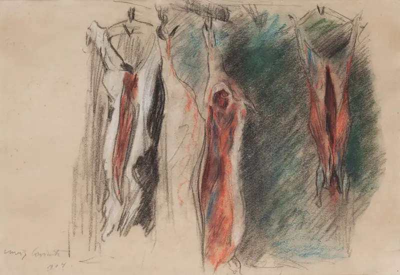Studie av utslängda grisar av Lovis Corinth