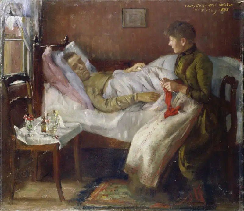 Konstnärens far på sin sjukbädd av Lovis Corinth