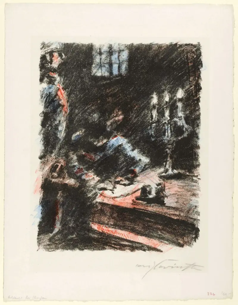 Torgau. Król pisze na stopniach ołtarza, Lovis Corinth