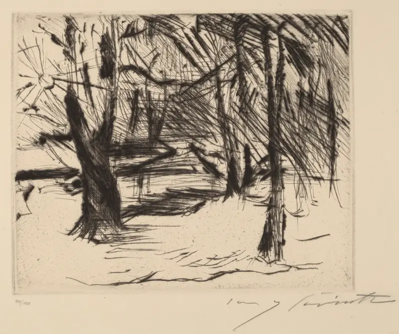 Trees with the Sun (Winter in the Tiergarten) von Lovis Corinth