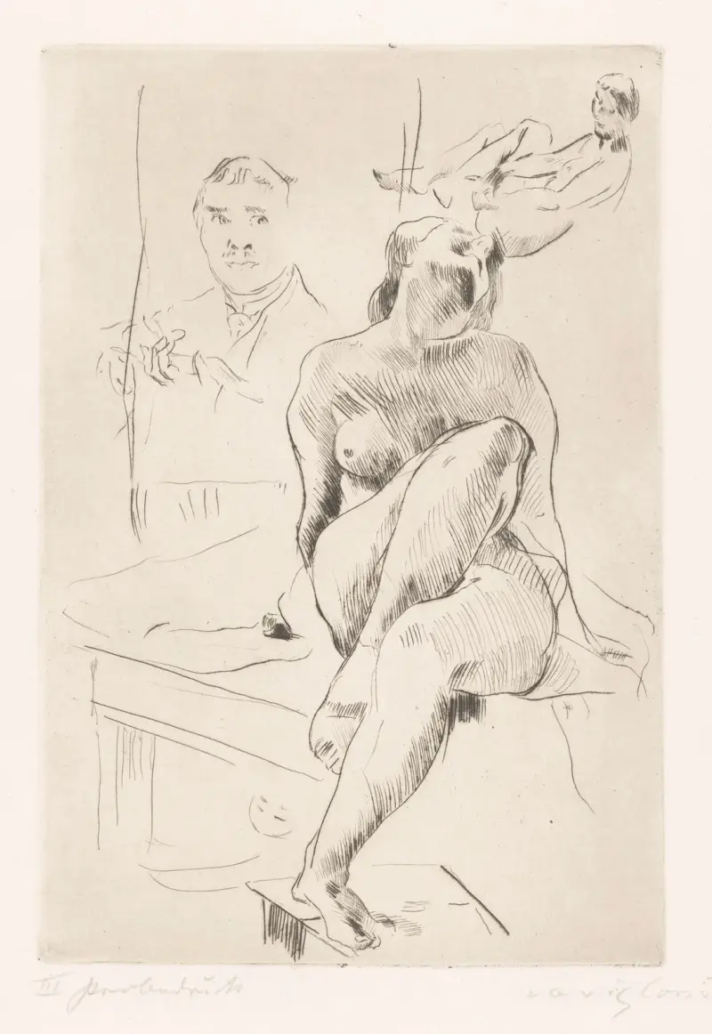 Två nakna med självporträtt av Lovis Corinth