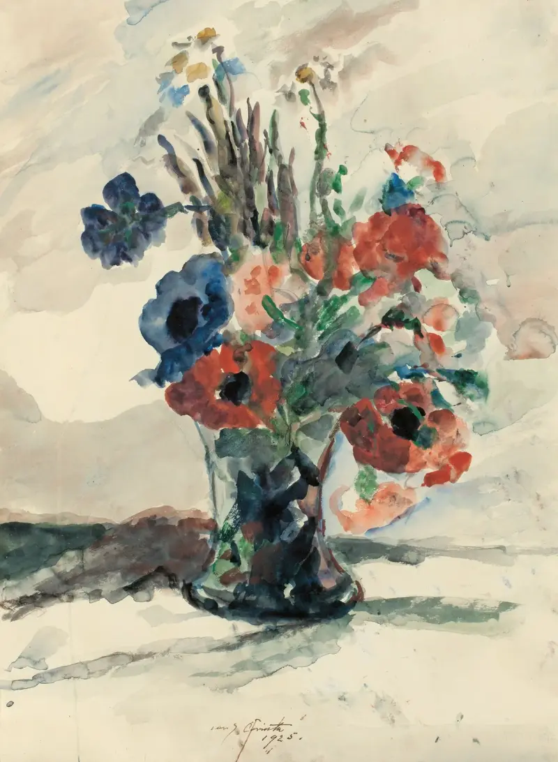 Vase mit Blumen von Lovis Corinth