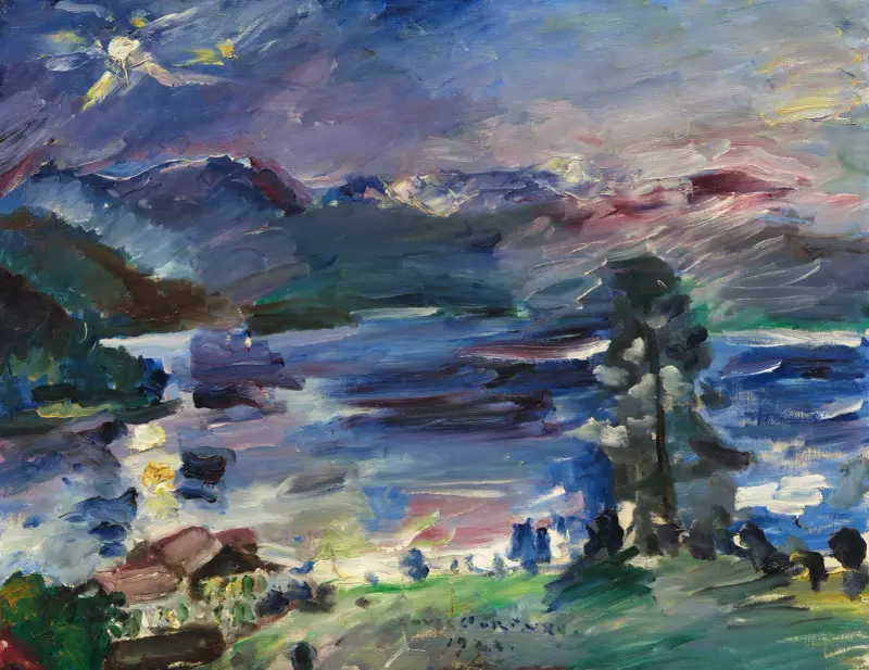 Walchensee, uppgående måne av Lovis Corinth