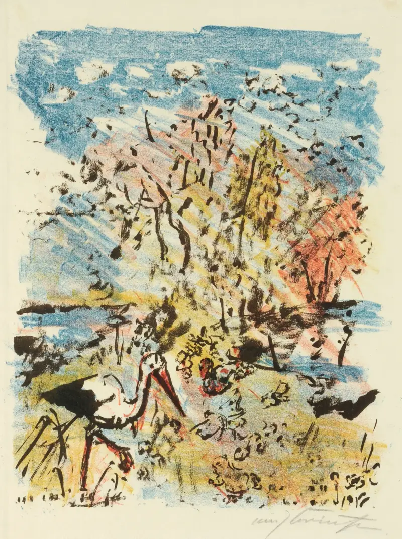 Äng med stork och groda av Lovis Corinth