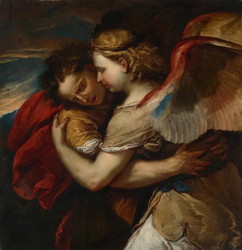 Jakob ringt mit dem Engel von Luca Giordano