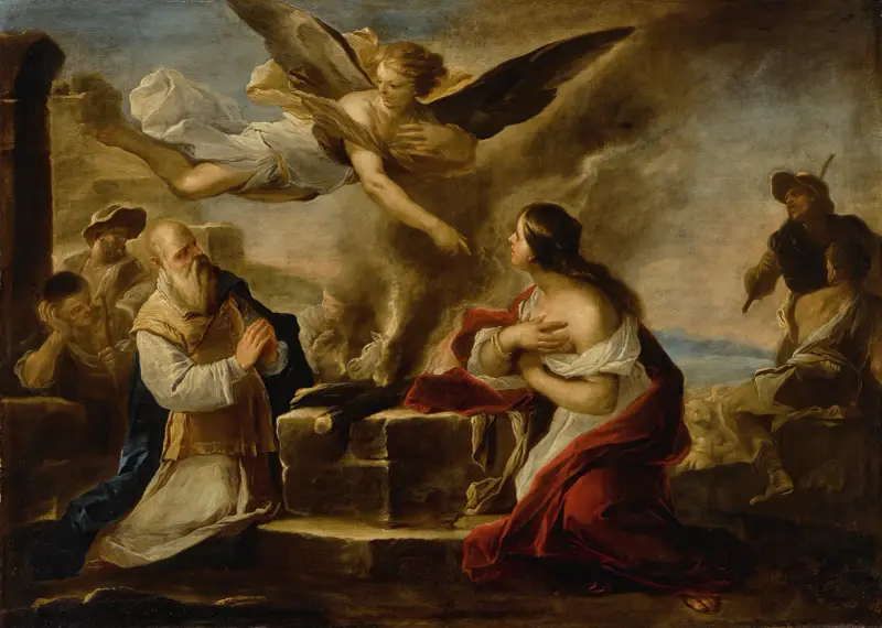 The Sacrifice Of Manoah av Luca Giordano
