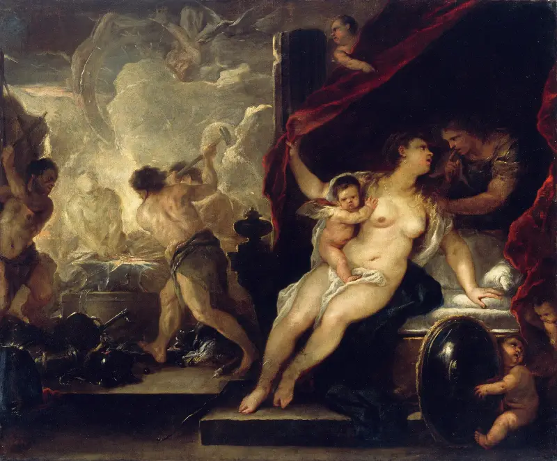 Venus, Mars och Vulcanus smedja av Luca Giordano