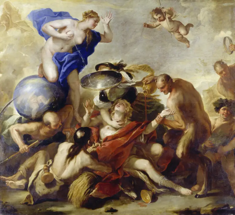 Youth Tempted by the Vices av Luca Giordano