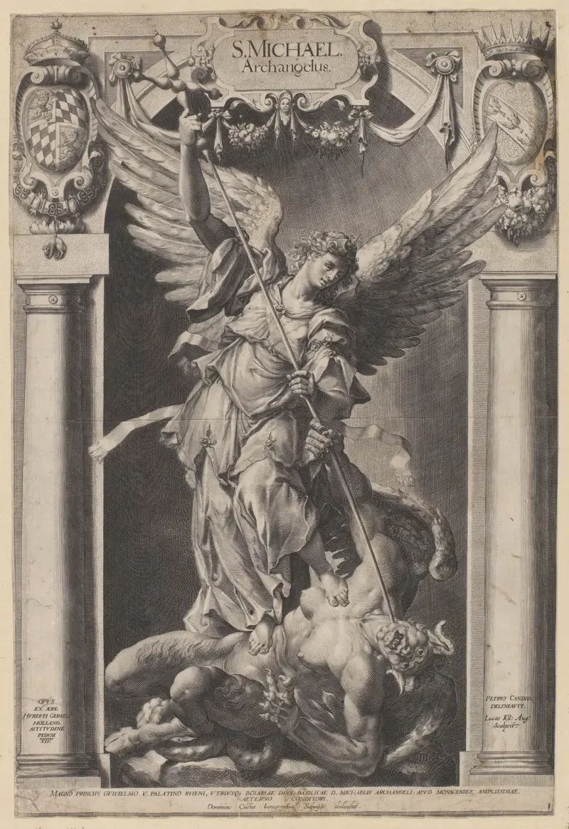 Archangel Michael kills the devil av Lucas Kilian