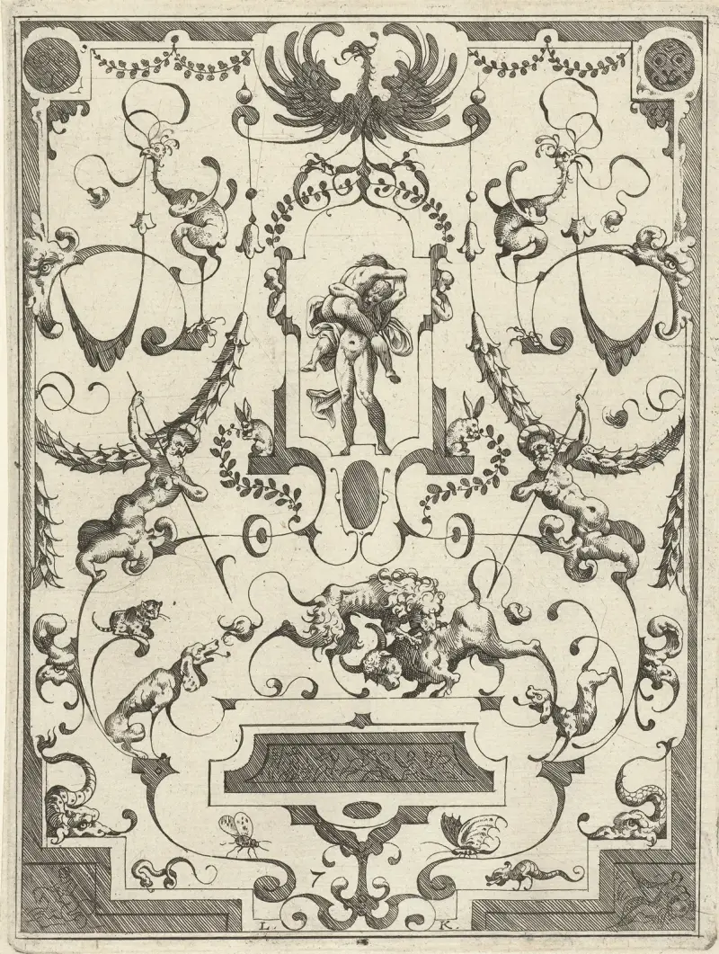 Dekoration mit Grotesken, 1607 – Nr. 6 von Lucas Kilian
