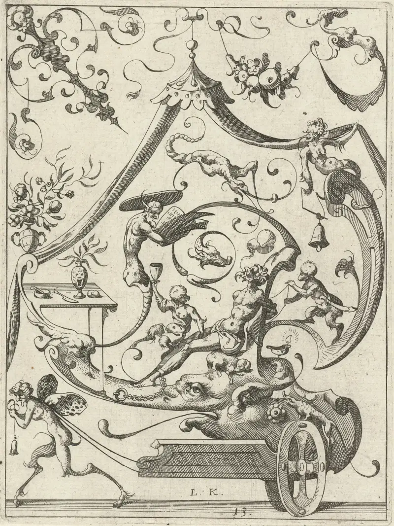 Dekoration mit Grotesken, 1607 – Nr. 7 von Lucas Kilian