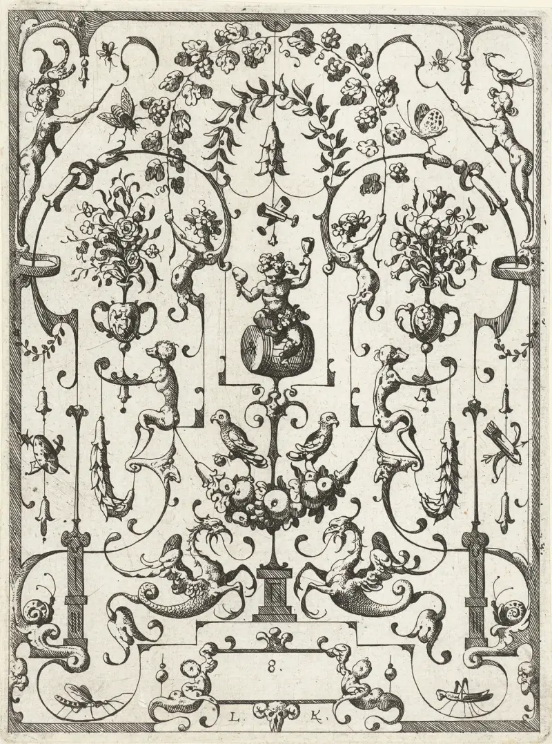 Groteskendekoration, 1607 – Nr. 4 von Lucas Kilian