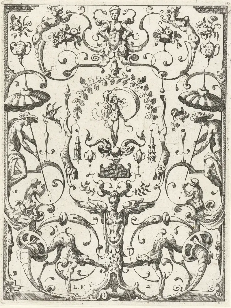 Dekoration mit Grotesken, 1607 – Nr. 1 von Lucas Kilian