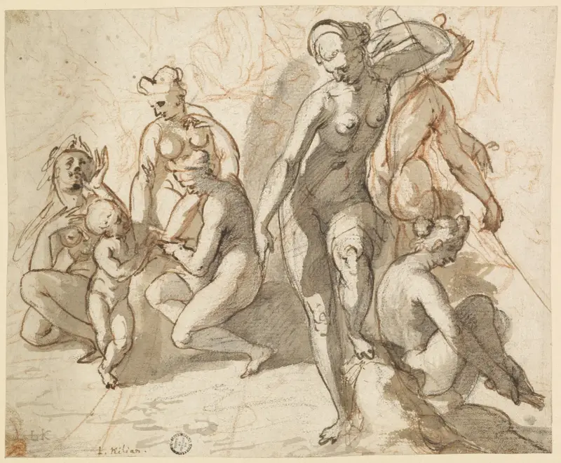 Skizze einer Figurengruppe von Lucas Kilian