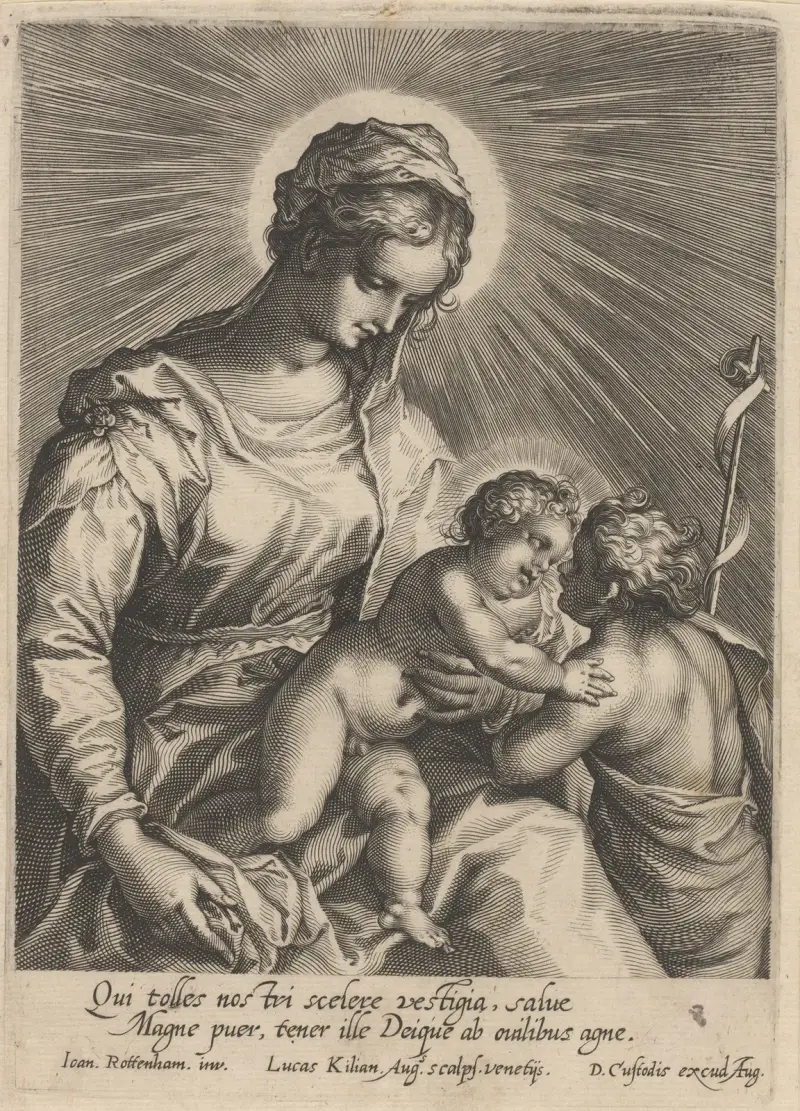 Maria med barnet och Johannes Döparen av Lucas Kilian