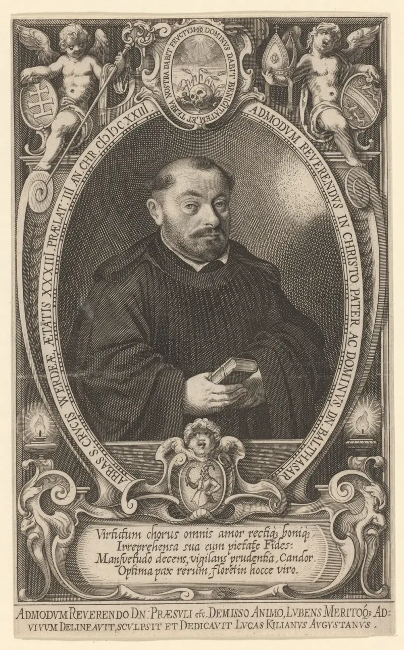 Portrait of Abbot Balthasar at the age of 33 av Lucas Kilian