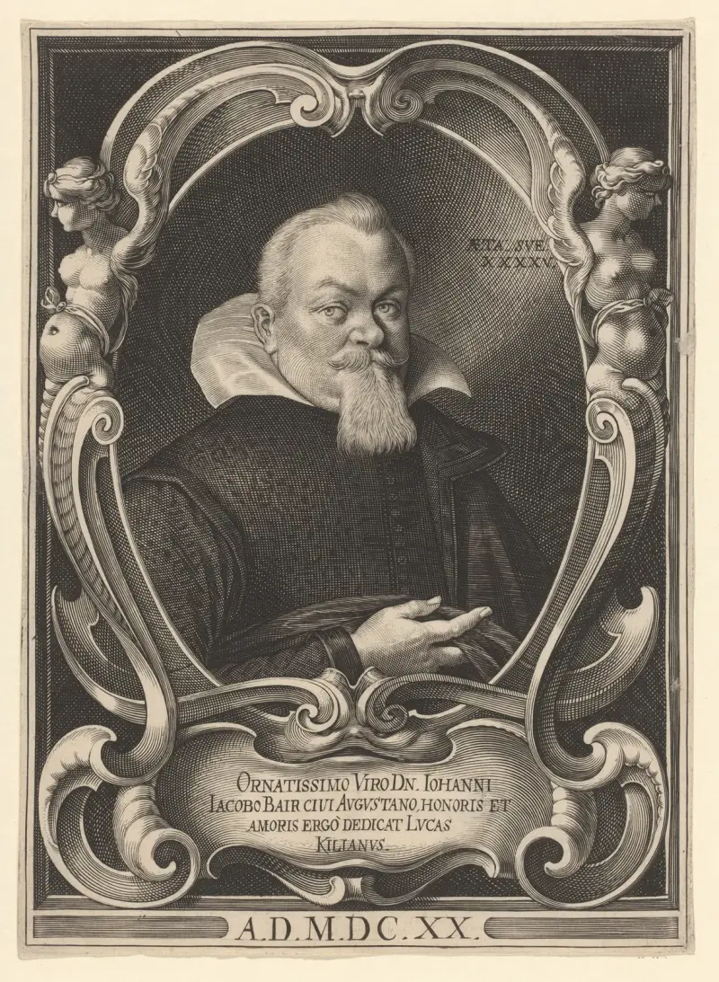 Portrait of Hans Jacob Bair at the age of 45 av Lucas Kilian