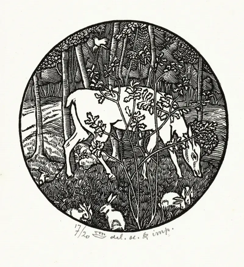 Grazendes Reh von Lucien Pissarro