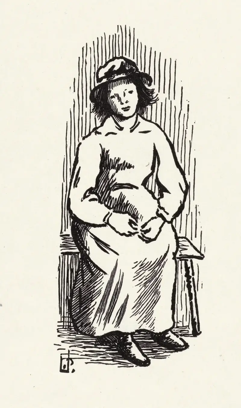 Jong meisje av Lucien Pissarro