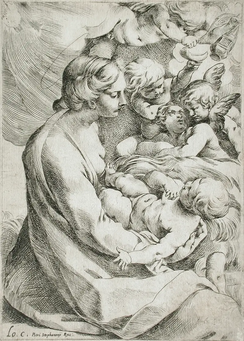 Madonna and Child with Angels, 1595 – nr 2 av Ludovico Carracci