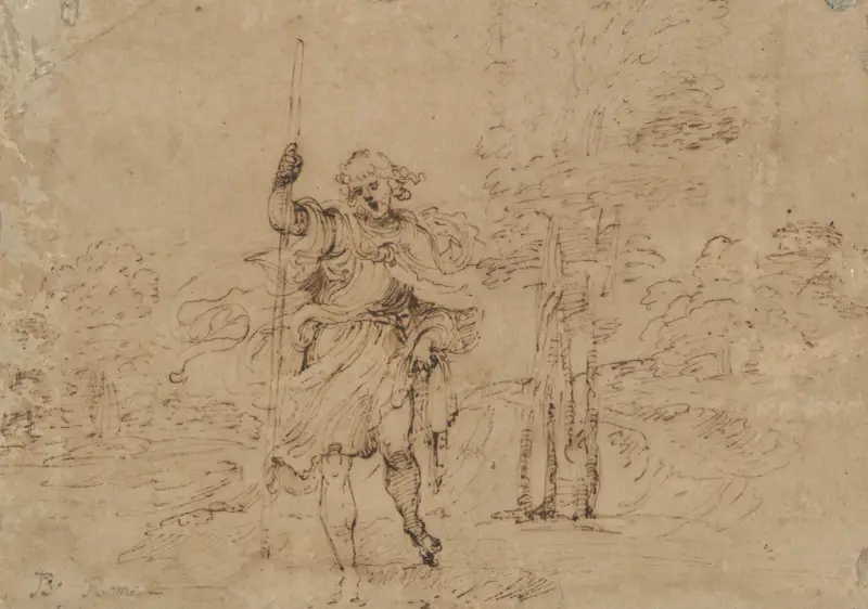 Der heilige Christophorus in einer Landschaft von Ludovico Carracci