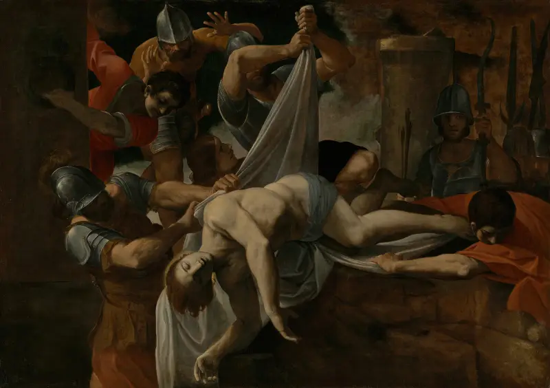 St. Sebastian Thrown Into The Cloaca Maxima av Ludovico Carracci