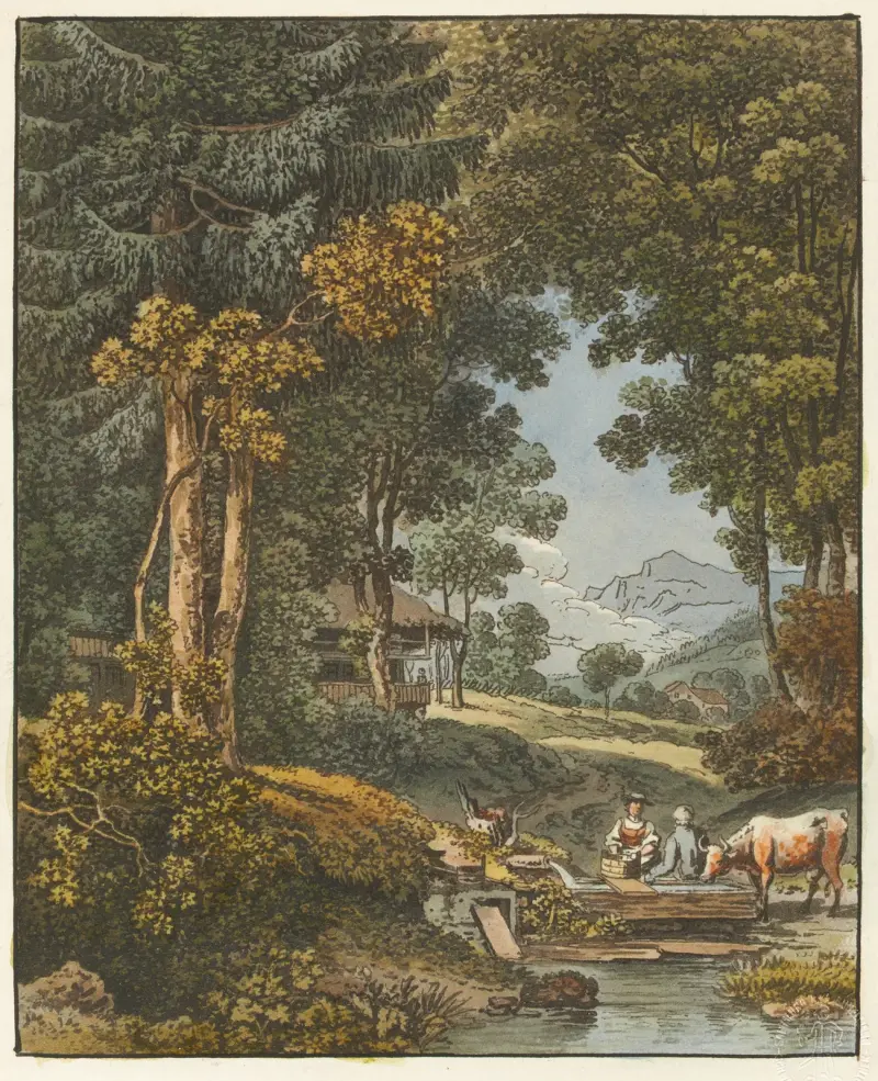 Am Brunnen von Johann Ludwig Aberli