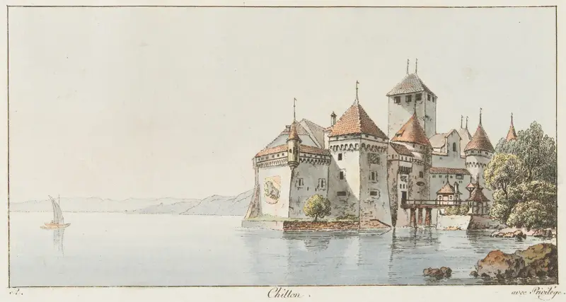 Chillon av Johann Ludwig Aberli
