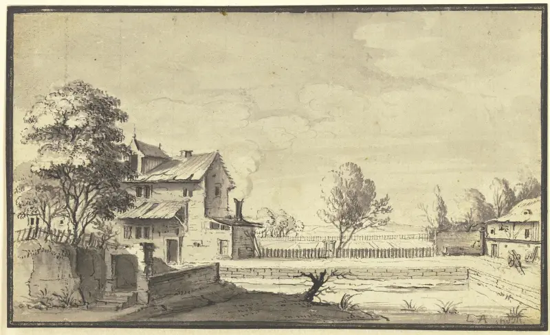 Selský statek u říčky, Johann Ludwig Aberli