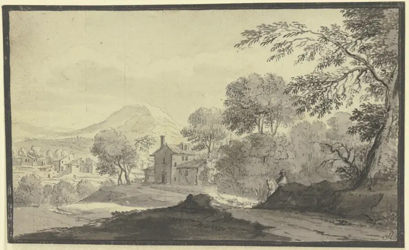 Haus an einem Weg von Johann Ludwig Aberli