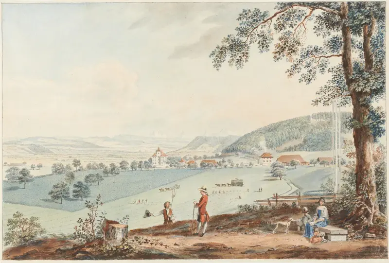 Käsertz vid Bern av Johann Ludwig Aberli