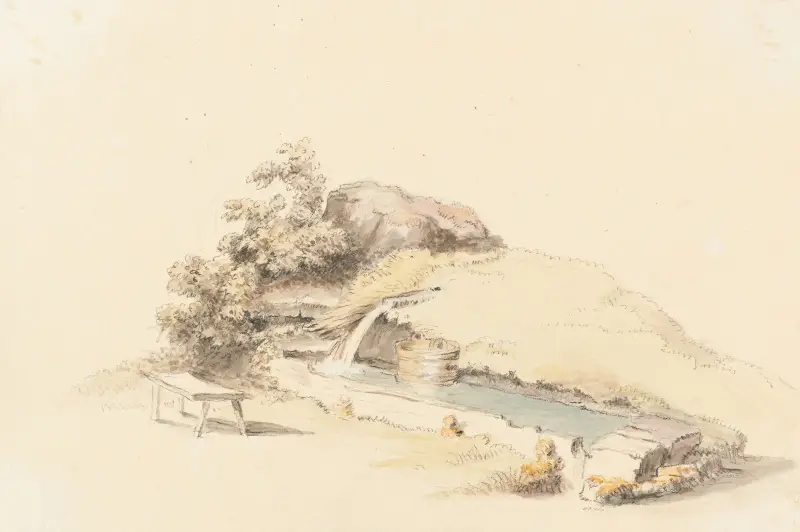 Landskap med brunn av Johann Ludwig Aberli