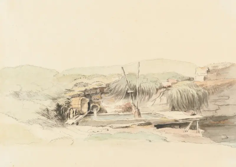 Landskap med brunn av Johann Ludwig Aberli