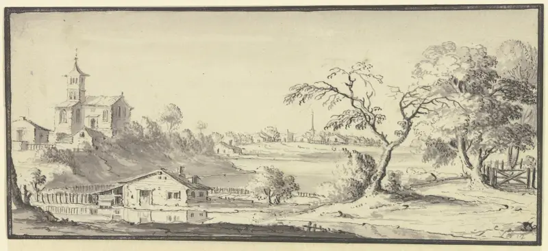 Landschaft mit einem Fluss von Johann Ludwig Aberli