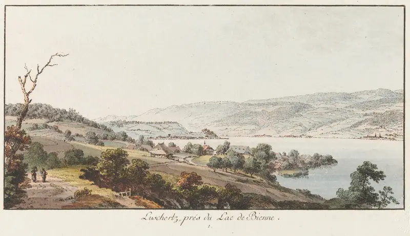 Luschertz, vid Bielsjön av Johann Ludwig Aberli