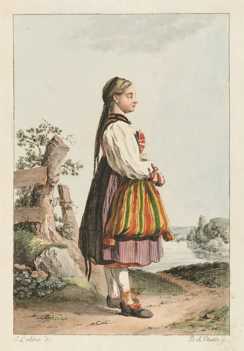 Bondkvinna från Ärgöw av Johann Ludwig Aberli