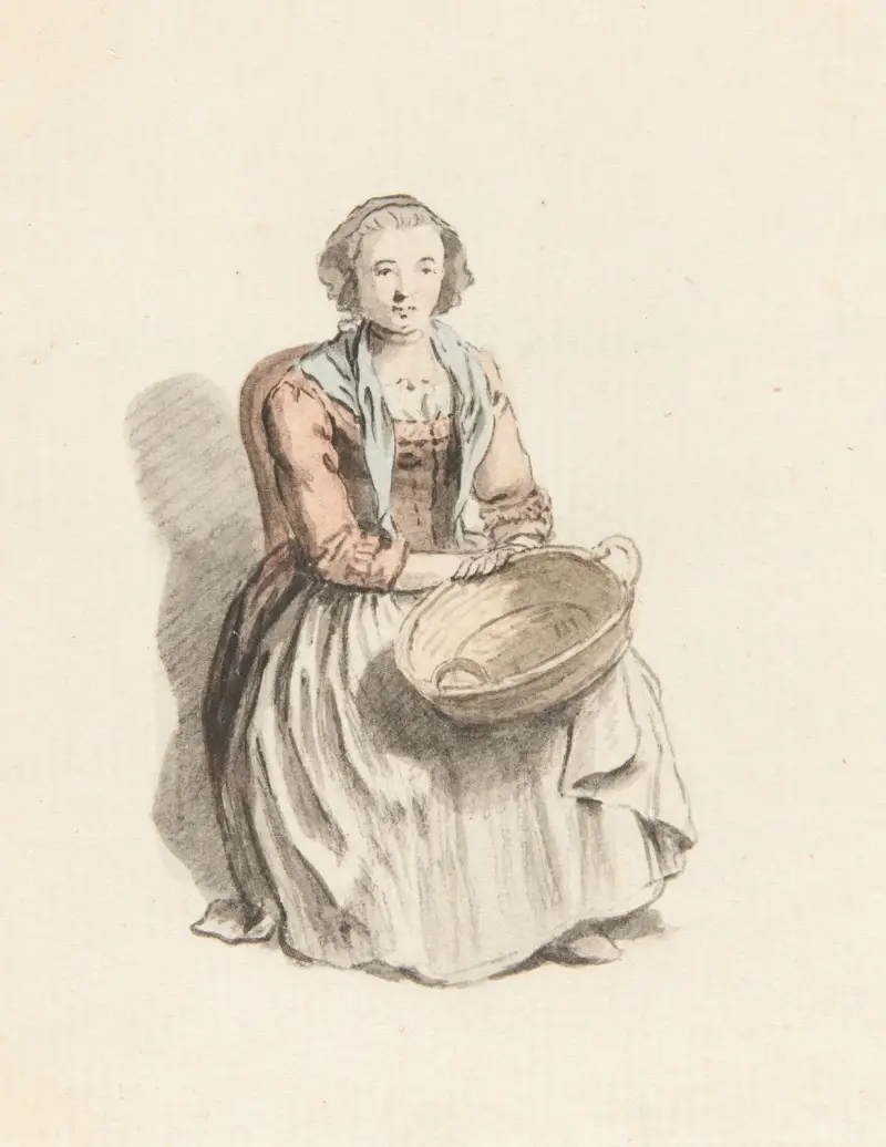 Studie av en kvinna i dräkt av Johann Ludwig Aberli