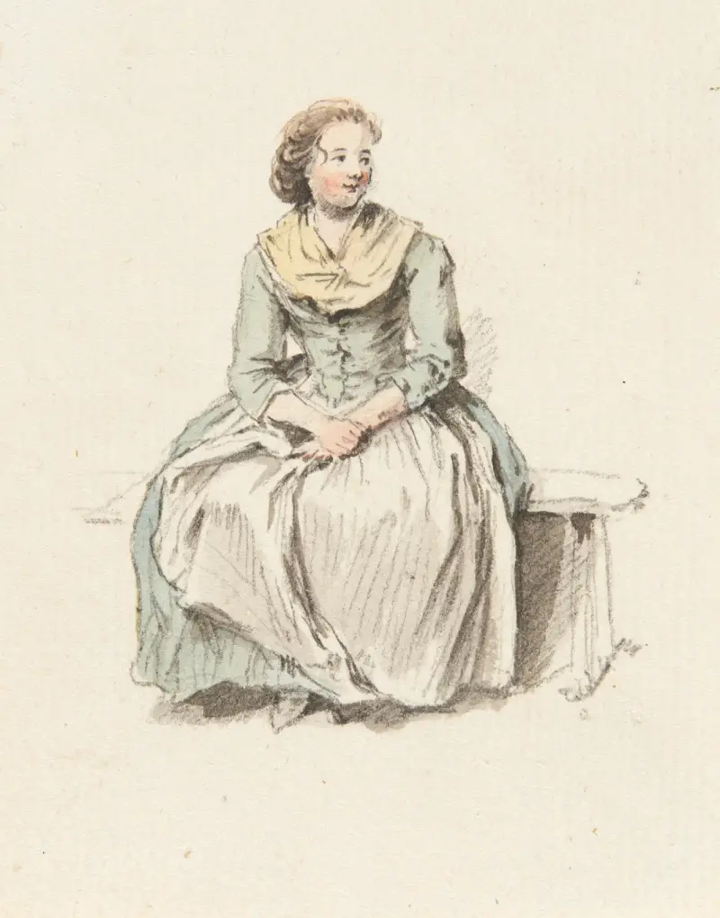 Studie av kvinna i dräkt av Johann Ludwig Aberli