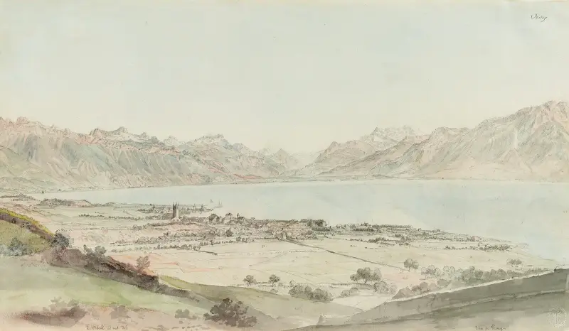Vy av Vevey av Johann Ludwig Aberli
