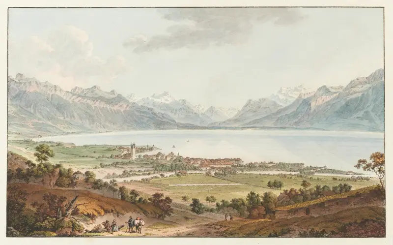 Utsikt över Vevey av Johann Ludwig Aberli