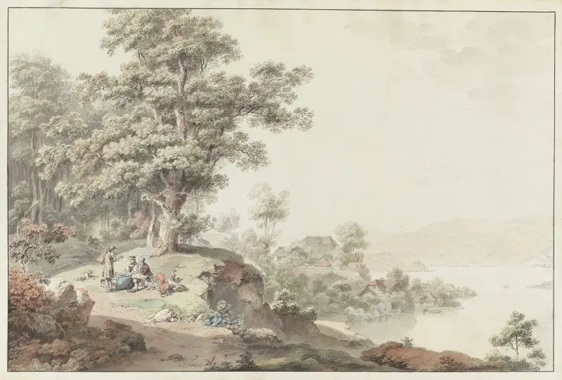 Vy från omgivningarna kring Bielsjön av Johann Ludwig Aberli