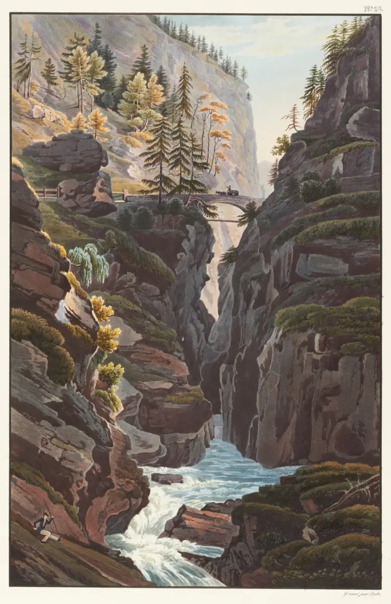 Bron mitt på Via Mala av Johann Ludwig Bleuler