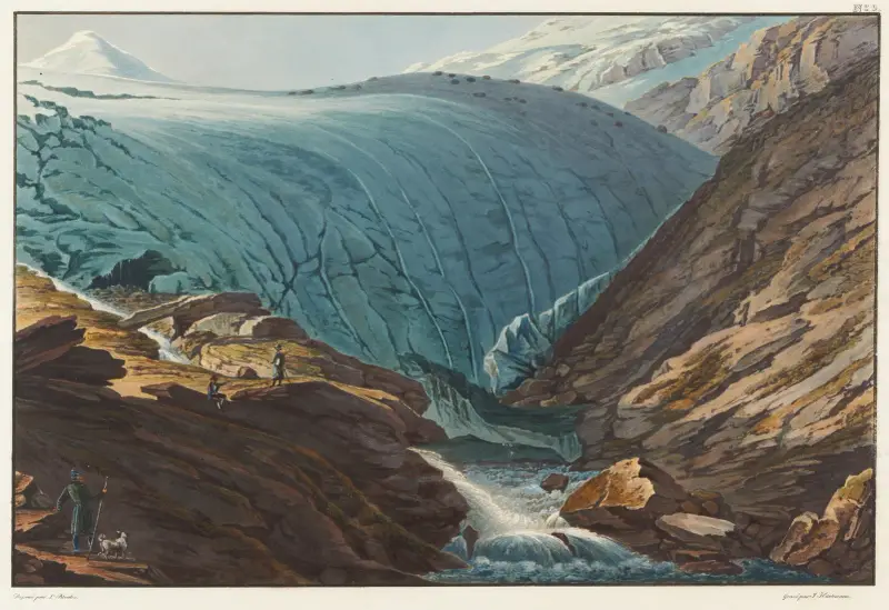 Première source du Rhein posterieur av Johann Ludwig Bleuler