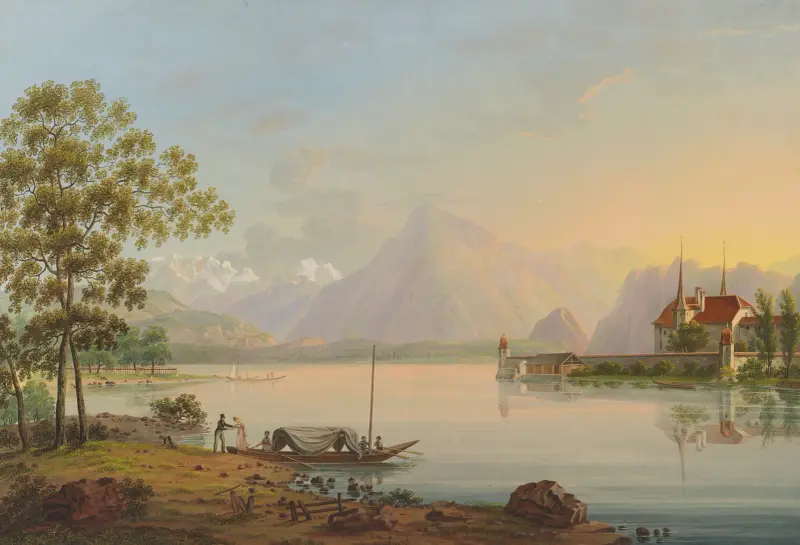 Thoun vid Thunersjön av Johann Ludwig Bleuler