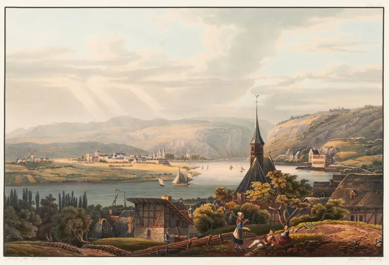 Vue de la ville d’Anderach av Johann Ludwig Bleuler