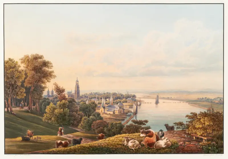 Vy av staden Arnhem av Johann Ludwig Bleuler