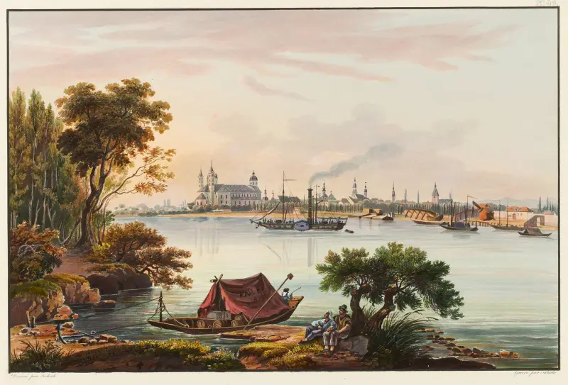 Vy av staden Speyer, huvudstad i Rhenska Bayern av Johann Ludwig Bleuler